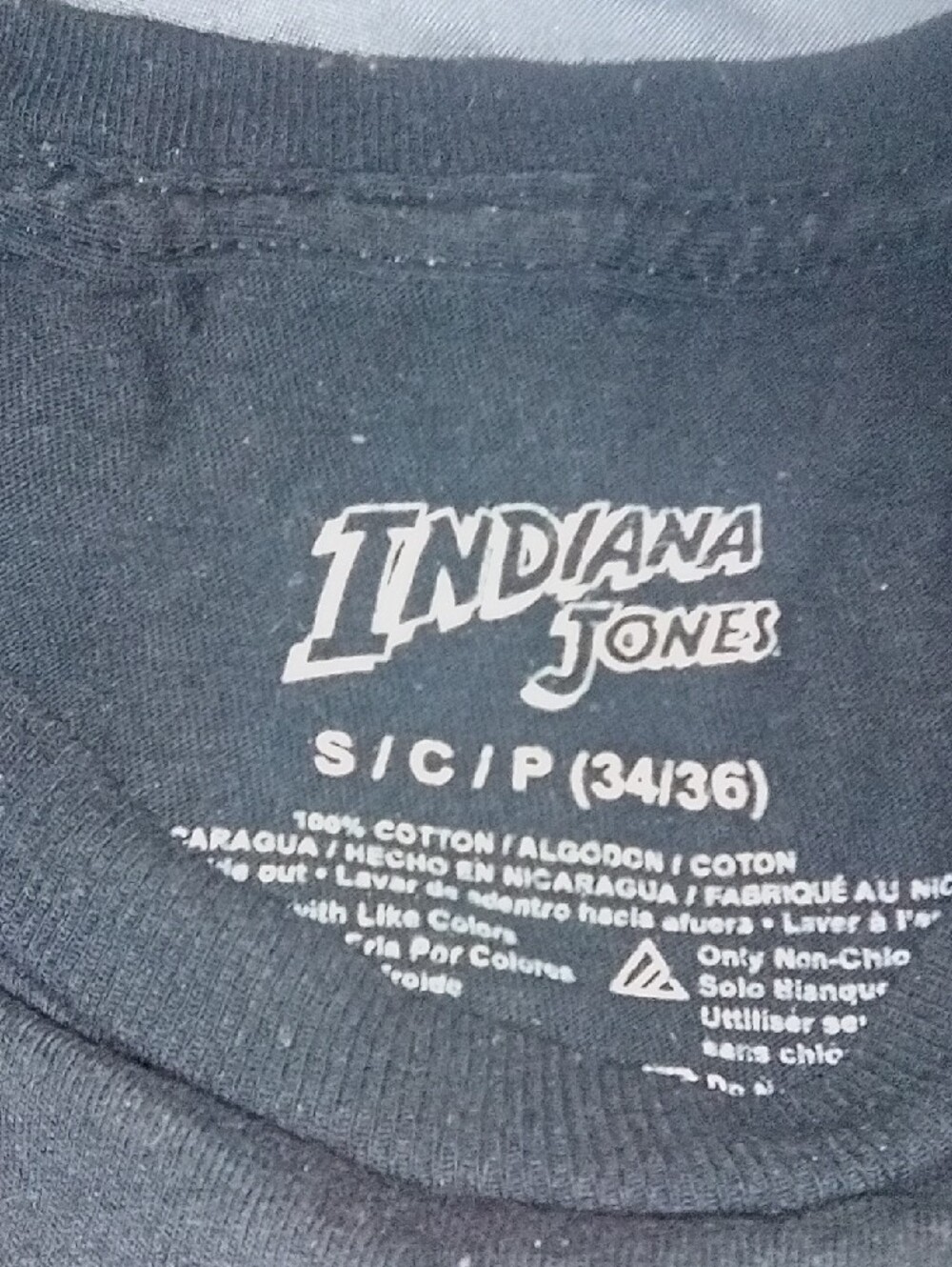 Authentic Indiana Jones Black Tee with Red & Yellow Expedition Graphic - Picture 2 of 2